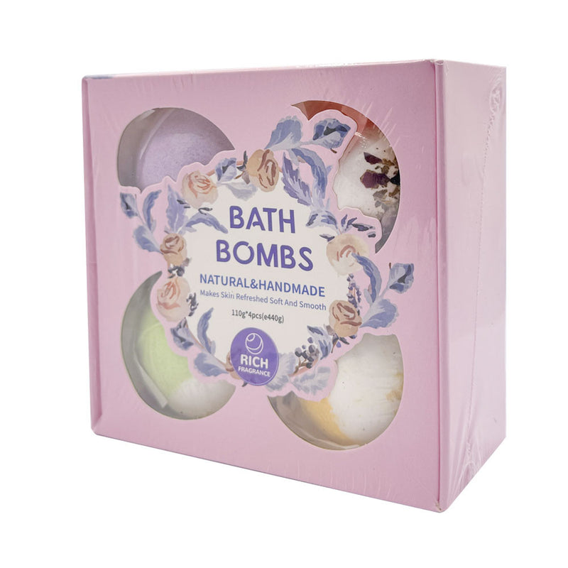 Mumuso Romantic Floral Bath Ball, 4pcs