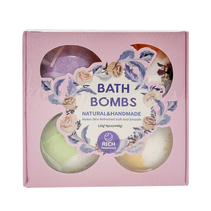 Mumuso Romantic Floral Bath Ball, 4pcs