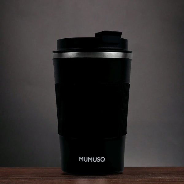 Mumuso Portable Insulated Coffee Tumbler - Black (380ml)