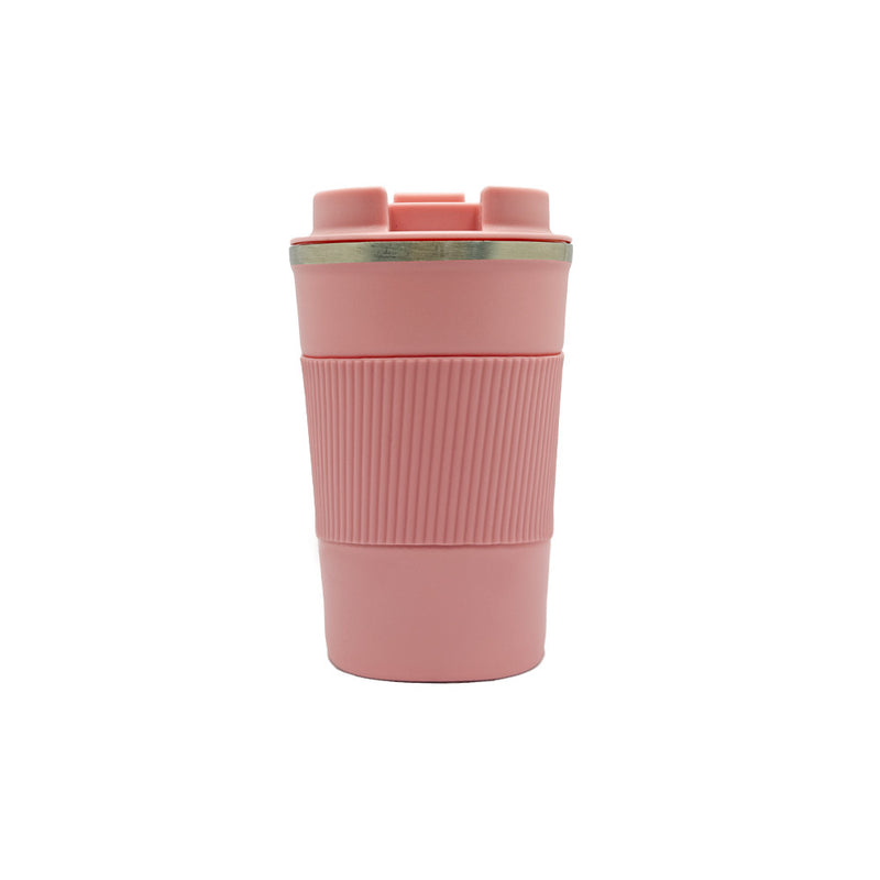 Mumuso Portable Insulated Coffee Tumbler - Pink (380ml)