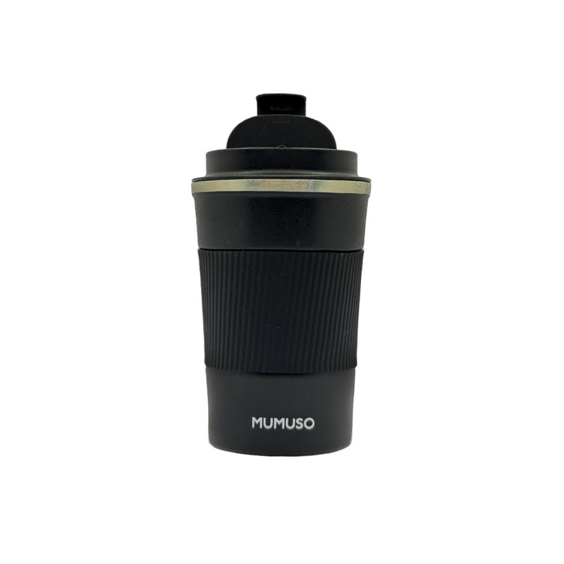 Mumuso Portable Insulated Coffee Tumbler - Black (380ml)