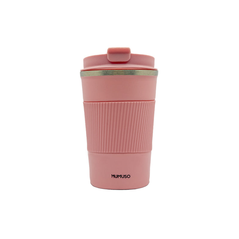 Mumuso Portable Insulated Coffee Tumbler - Pink (380ml)