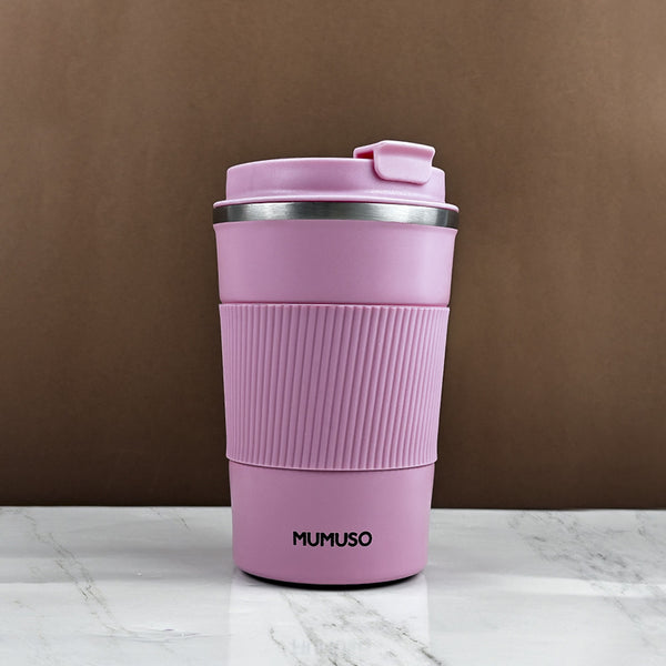 Mumuso Portable Insulated Coffee Tumbler - Pink (380ml)