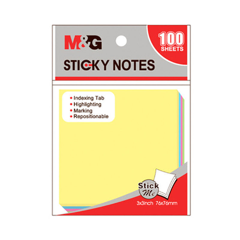 M&G 3"x3" Colorful Sticky Notes - 100 Sheets  (76x76 mm)