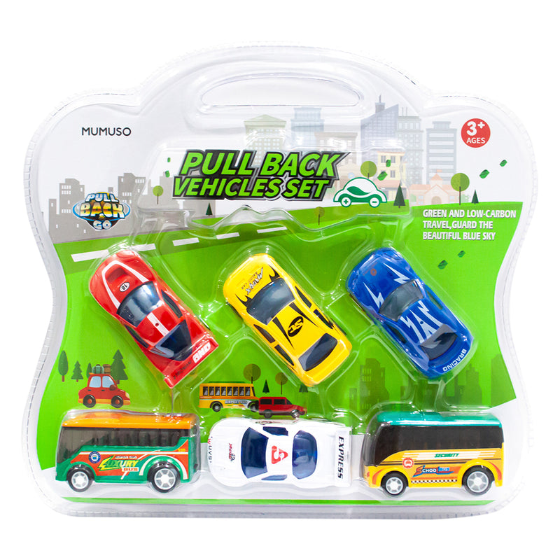 Mumuso Pull Back Vehicles Set (6-Pack)