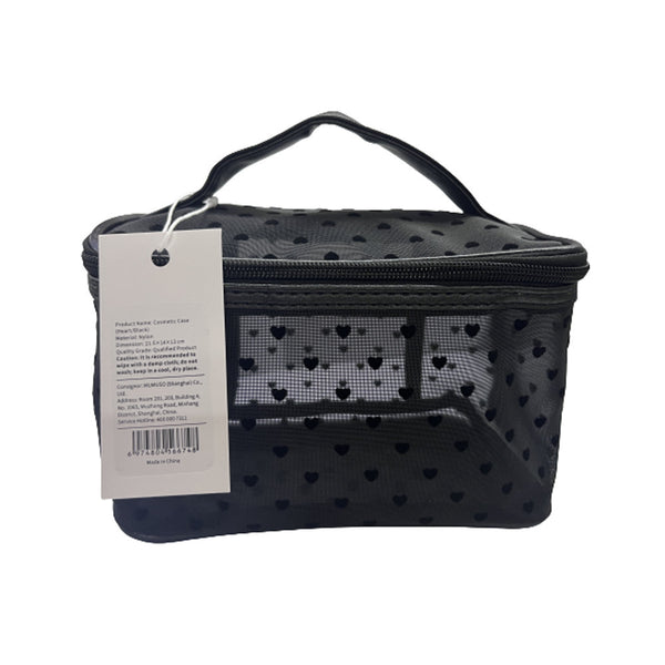 Mumuso Cosmetic Case Bag Heart Design - Black