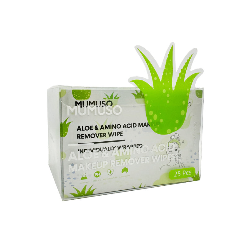 Mumuso Aloe AMino Acid Makeup Remover Wipes, 25 pcs