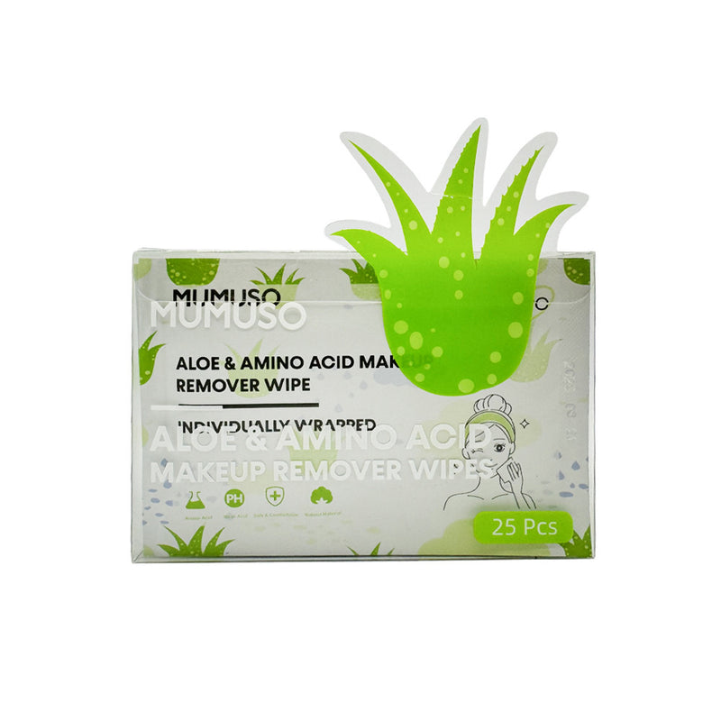 Mumuso Aloe AMino Acid Makeup Remover Wipes, 25 pcs